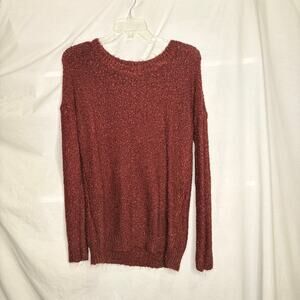 Forever 21 Red Boucle Knit Sweater Women's L
